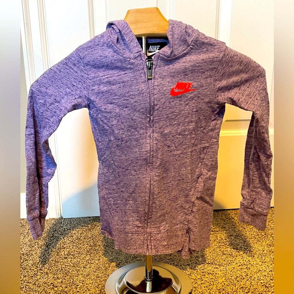 Purple Nike Cotton Hoodie with Orange/neon swoosh! Like new condition. 4T